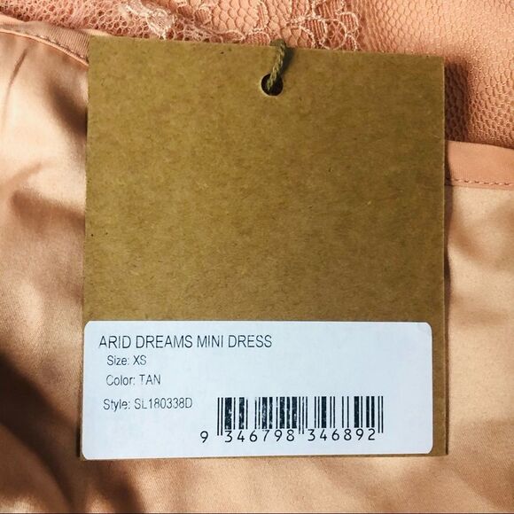 Revolve Stevie May Arid Dreams Mini Dress Lace Apricot XS - Picture 12 of 14